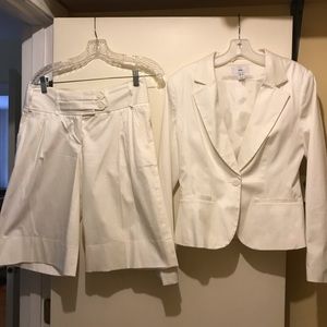 H & M white, shorts suit